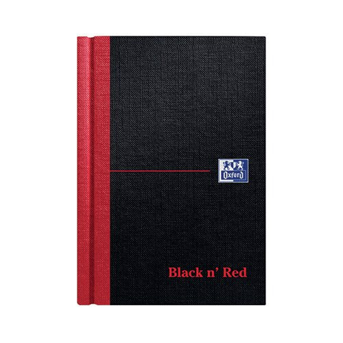 BLACK N' RED CASEBOUND HARDBACK NOTEBOOK 192 PAGES A6 (PACK