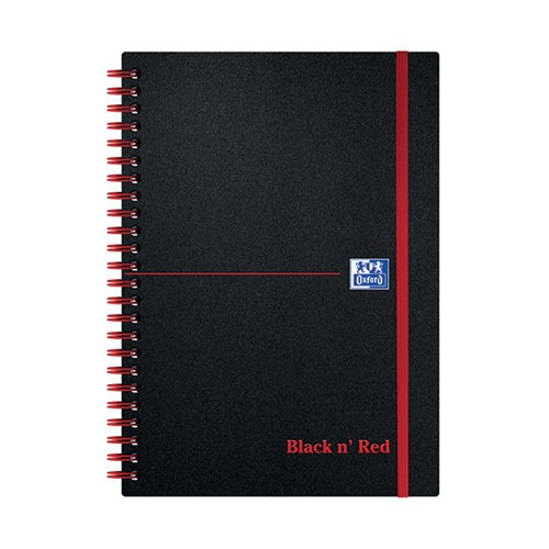 BLACK N' RED WIREBOUND RULED POLYPROPYLENE NOTEBOOK 140 PAGE