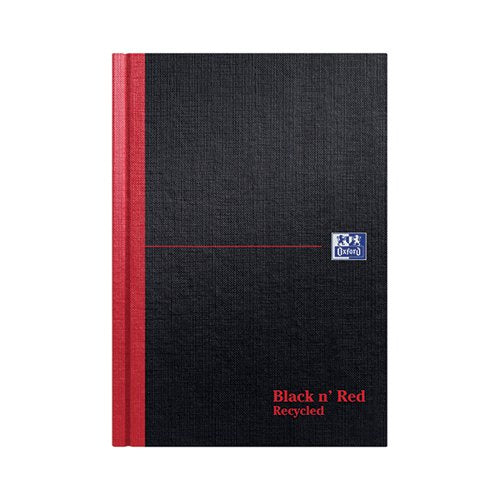 BLACK N' RED CASEBOUND RULED RECYCLED HARDBACK NOTEBOOK 192