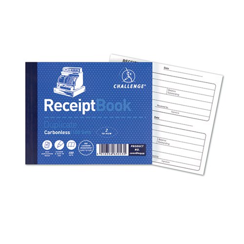 CHALLENGE DUPLICATE RECEIPT BOOK 100 SETS 105X130MM (PACK OF