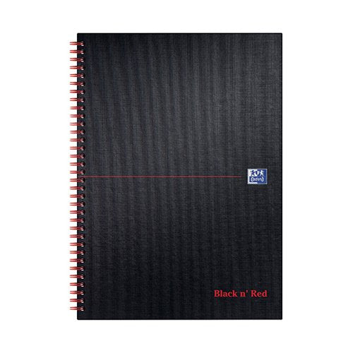 BLACK N' RED WIREBOUND RULED HARDBACK NOTEBOOK 140 PAGES A4