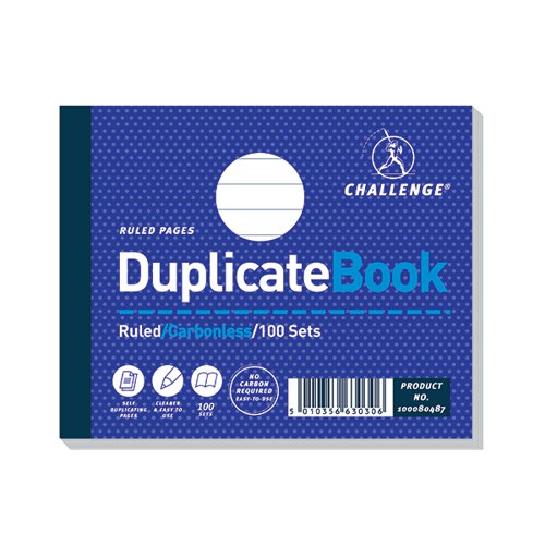 CHALLENGE RULED CARBONLESS DUPLICATE BOOK 100 SETS 105X130MM