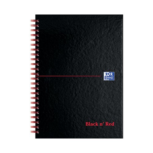 BLACK N' RED WIREBOUND A-Z HARDBACK NOTEBOOK A5 (PACK OF 5)