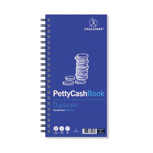 CHALLENGE PETTY CASH BOOK 200 DUPLICATE SLIPS 280X141MM 1000