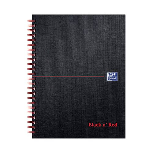 BLACK N' RED WIREBOUND RULED MARGIN HARDBACK NOTEBOOK 140 PA