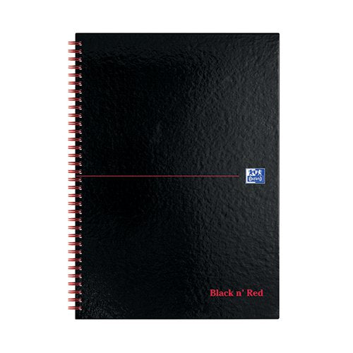 BLACK N' RED WIREBOUND HARDBACK NOTEBOOK 5MM SQUARE A4 (PACK