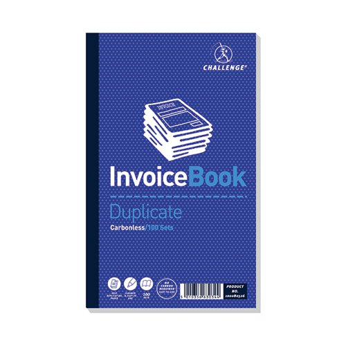CHALLENGE CARBONLESS DUPLICATE INVOICE BOOK 100 SETS 210X130