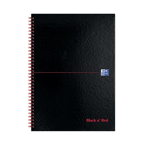BLACK N' RED WIREBOUND A-Z HARDBACK NOTEBOOK A4 (PACK OF 5)
