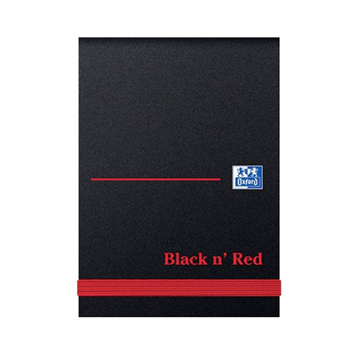 BLACK N' RED CASEBOUND PLAIN ELASTICATED NOTEBOOK 192 PAGES