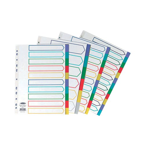 CONCORD 10-PART INDEX POLYPROPYLENE MULTICOLOURED A4 06901