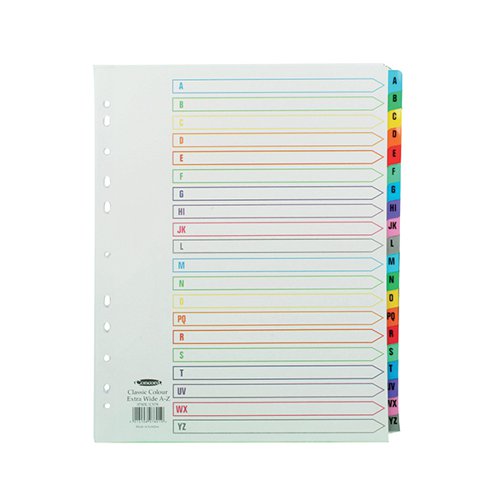 CONCORD INDEX A-Z A4 EXTRA WIDE MULTICOLOURED MYLAR TABS 078