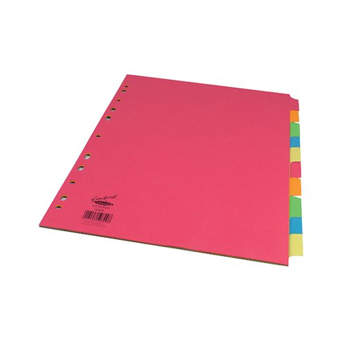 CONCORD DIVIDER 10-PART A4 160GSM BRIGHT ASSORTED 50899