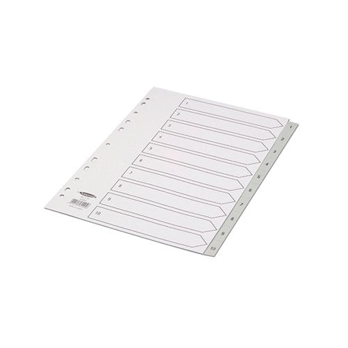 CONCORD 10-PART 1-10 INDEX POLYPROPYLENE A4 GREY 62405