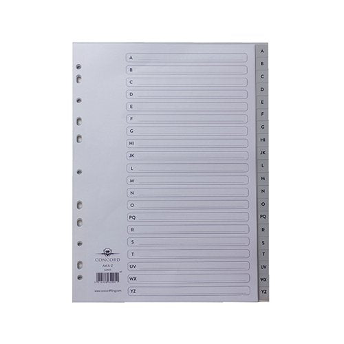 CONCORD 20-PART A-Z INDEX POLYPROPYLENE A4 GREY 62905