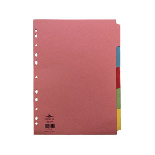 CONCORD DIVIDER 5-PART A4 160GSM MULTICOLOURED 71199/J11