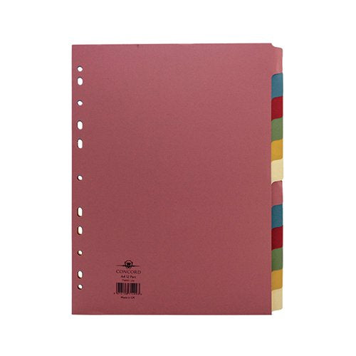 CONCORD DIVIDER 12-PART A4 160GSM MULTICOLOURED 71499/J14