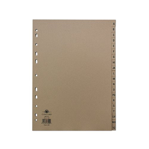 CONCORD INDEX A-Z 20-PART A4 KRAFT MANILLA BUFF 78202/AZ2