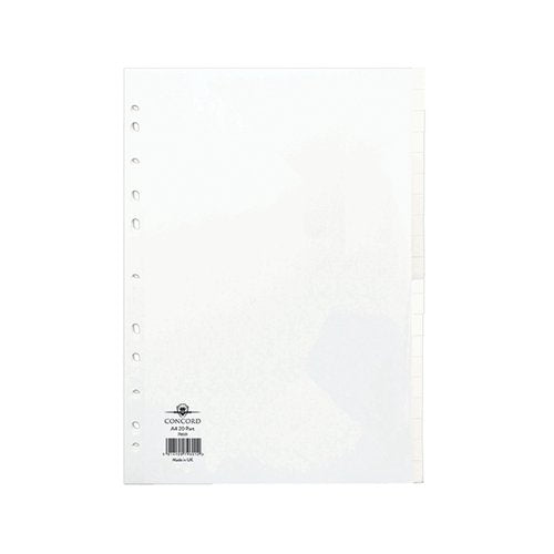 CONCORD DIVIDER 20-PART A4 150GSM WHITE 79601