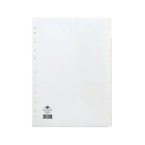 CONCORD DIVIDER 10-PART A4 150GSM WHITE 79701