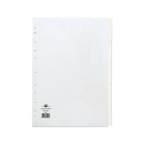 CONCORD DIVIDER 5-PART A4 150GSM WHITE 79901