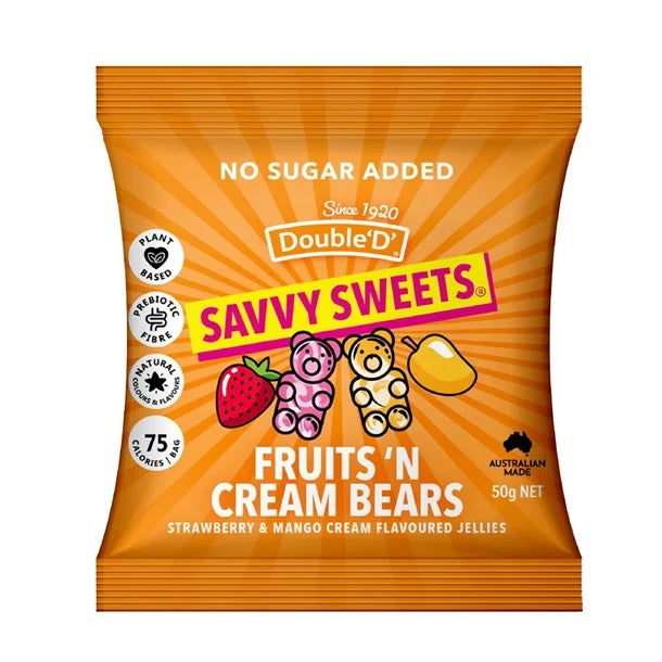 SAVVY SWEETS FRUITS CREAM BEARS (50g) x 12