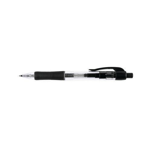 Q-CONNECT MEDIUM BLACK RETRACTABLE BALLPOINT PENS (Pack of 10)