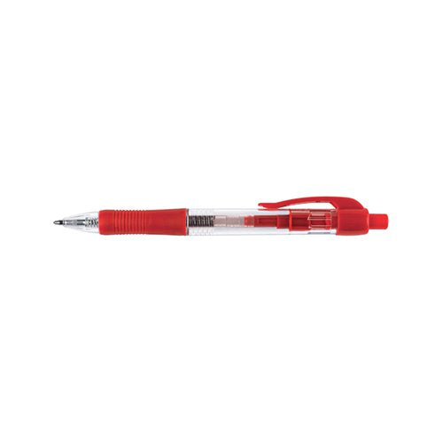 Q-CONNECT RETRACTABLE BALLPOINT PEN MEDIUM RED (PACK OF 10)