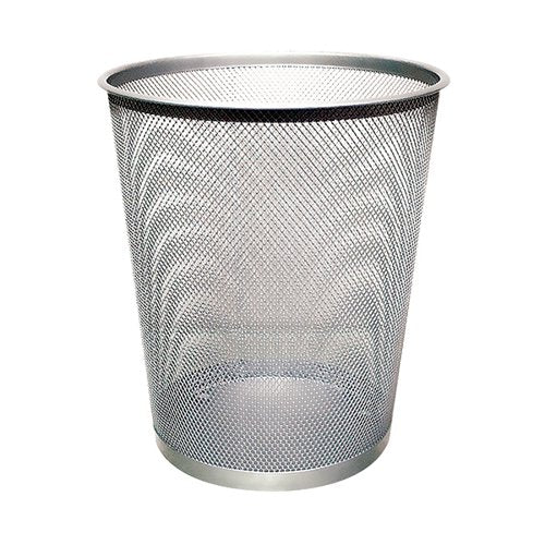 Q-CONNECT WASTE BASKET MESH 18 LITRE SILVER KF00849