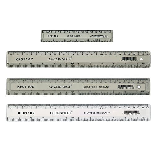 Q-CONNECT METRIC AND IMPERIAL RULER CLEAR 150MM KF01106