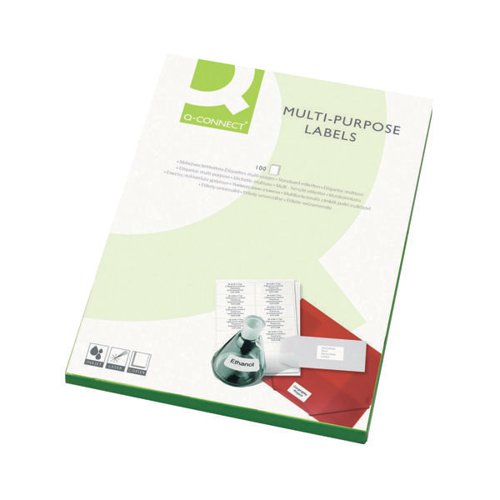 Q-CONNECT MULTIPURPOSE LABELS 38.1X21.2MM 65 PER SHEET WHITE
