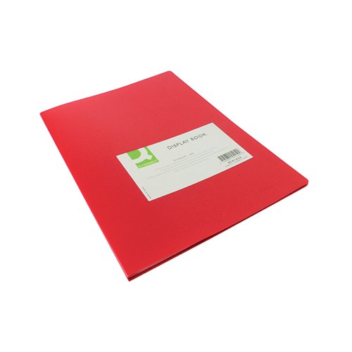Q-CONNECT POLYPROPYLENE DISPLAY BOOK 20 POCKET RED KF01250