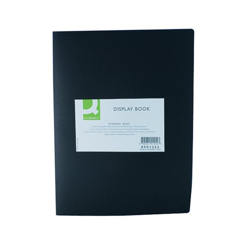 Q-CONNECT POLYPROPYLENE DISPLAY BOOK 20 POCKET BLACK KF01252
