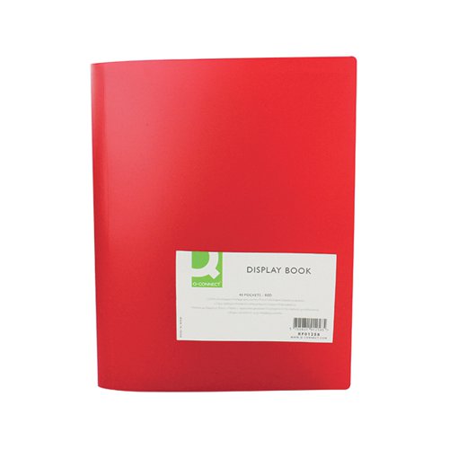 Q-CONNECT POLYPROPYLENE DISPLAY BOOK 40 POCKET RED KF01258