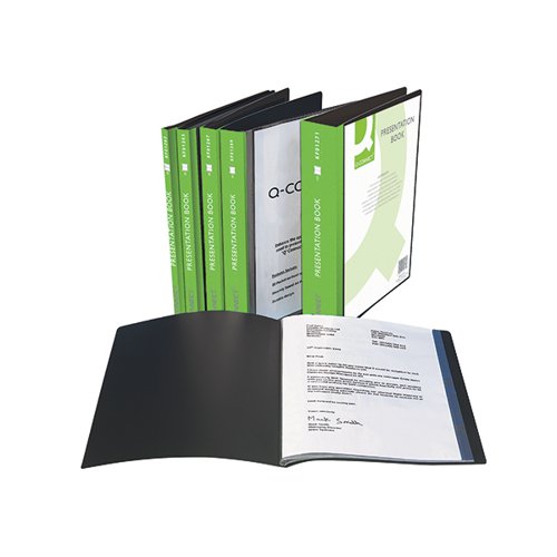 Q-CONNECT PRESENTATION DISPLAY BOOK 10 POCKET A4 BLACK KF012