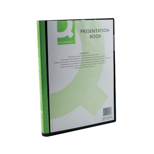 Q-CONNECT PRESENTATION DISPLAY BOOK 20 POCKET A4 BLACK KF012