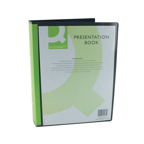 Q-CONNECT PRESENTATION DISPLAY BOOK 100 POCKET A4 BLACK KF01271