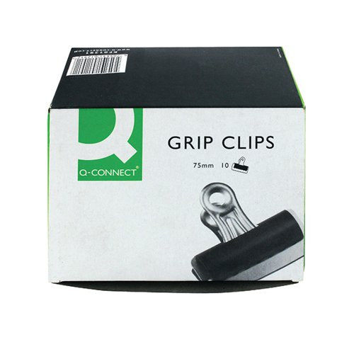 Q-CONNECT GRIP CLIP 75MM BLACK (10 PACK) KF01291