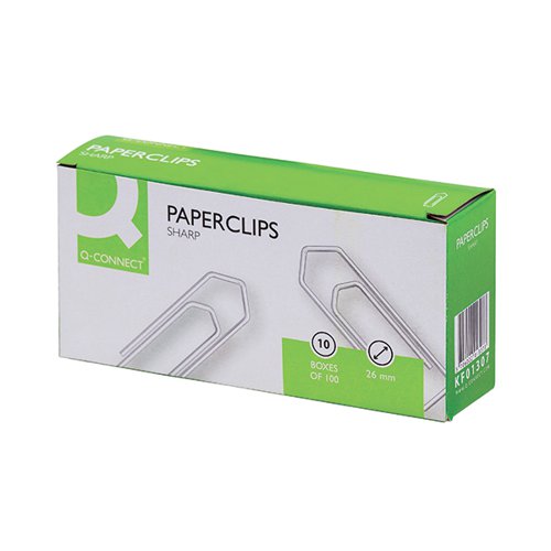 Q-CONNECT PAPERCLIPS NO TEAR 26MM (PACK OF 1000) KF01307Q