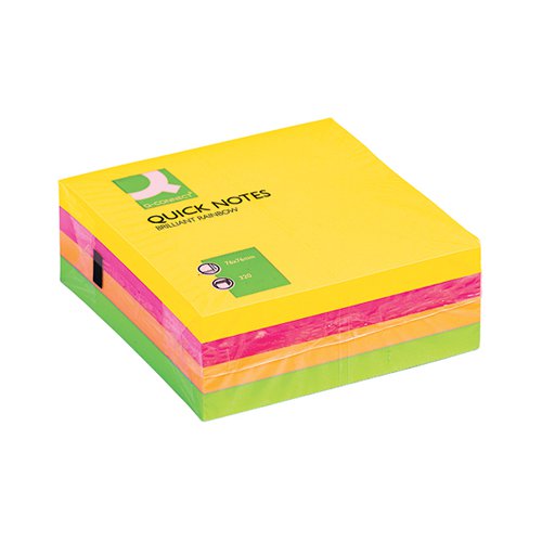 Q-CONNECT QUICK NOTE CUBE 76 X 76MM NEON KF01348