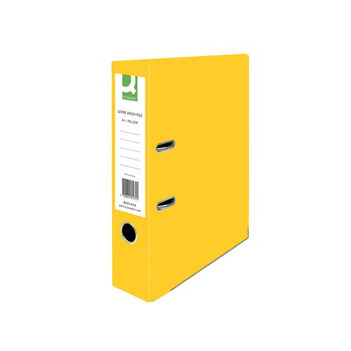 Q-CONNECT LEVER ARCH FILE PAPERBACKED A4 YELLOW (10 PACK) KF01470