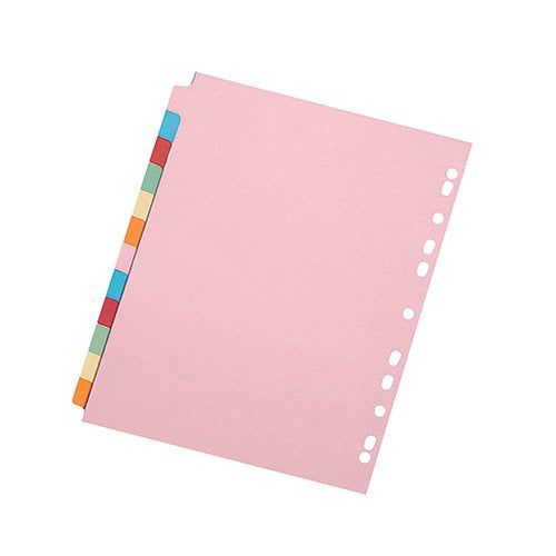 Q-CONNECT 12-PART SUBJECT DIVIDER MULTI-PUNCHED A4 (PACK OF 20) KF01515Q