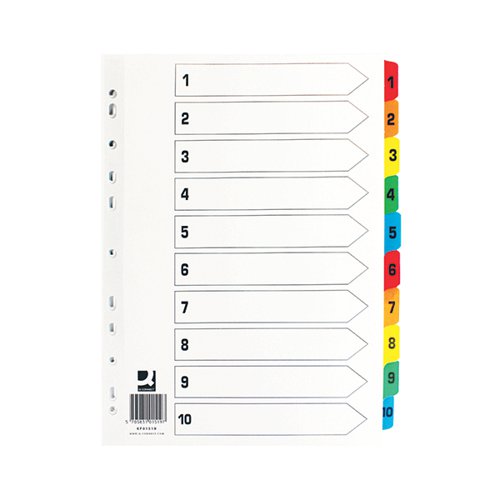 Q-CONNECT 1-10 INDEX MULTI-PUNCHED REINFORCED BOARD MULTI-CO