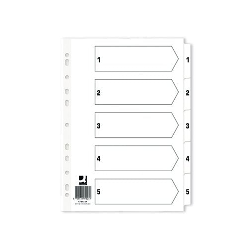 Q-CONNECT INDEX 1-5 BOARD REINFORCED WHITE (PACK OF 50) KF01527Q