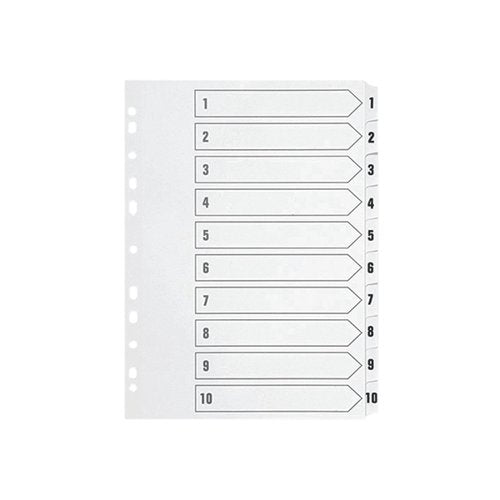 Q-CONNECT 1-10 INDEX MULTI-PUNCHED REINFORCED BOARD CLEAR TA