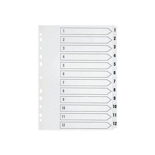 Q-CONNECT 1-12 INDEX MULTI-PUNCHED REINFORCED BOARD CLEAR TA