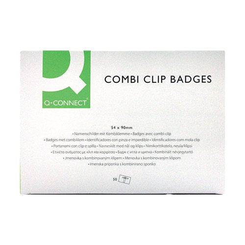 Q-CONNECT COMBINATION BADGE 54X90MM (PACK OF 50) KF01567