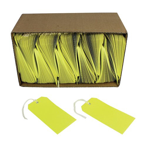 STRUNG TAGS 120X60MM YELLOW (1000 PACK) KF01626