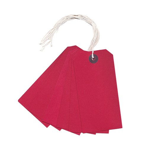 STRUNG TAG 120X60MM RED (1000 PACK) KF01627