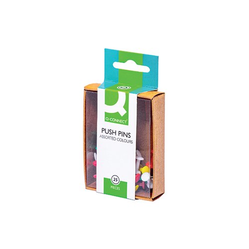 Q-CONNECT PUSH PINS ASSORTED (250 PACK) KF02029Q
