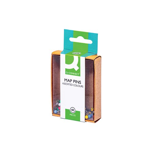 Q-CONNECT MAP PINS ASSORTED (600 PACK) KF02030Q